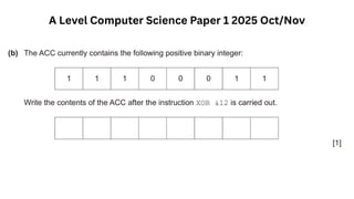 A Level Computer Science Paper 1 2025 Oct/Nov
 