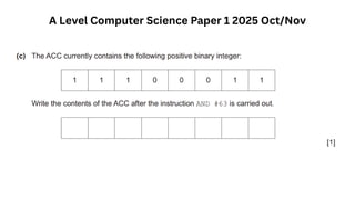 A Level Computer Science Paper 1 2025 Oct/Nov
 
