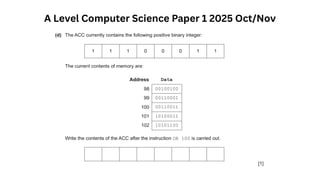 A Level Computer Science Paper 1 2025 Oct/Nov
 