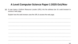 A Level Computer Science Paper 1 2025 Oct/Nov
 
