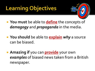 A level media representation lesson 6 Demagogy and propaganda in the ...