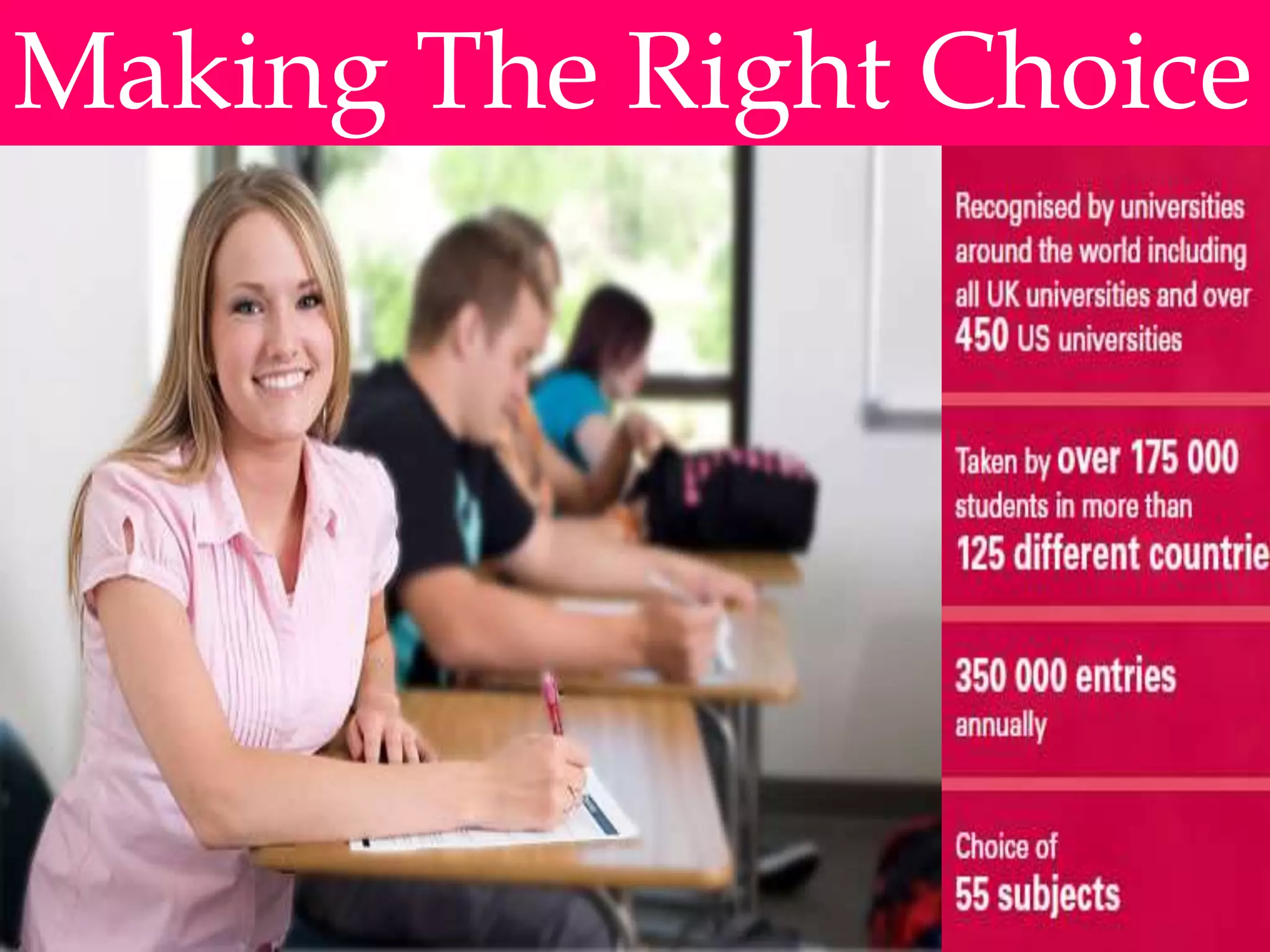 Making The Right Choice 
 