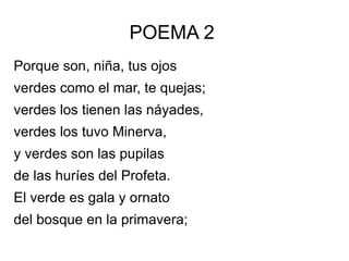 POEMA 1 Volverán las oscuras golondrinas en tu balcón sus nidos a colgar, y otra vez con el ala a sus cristales jugando llamarán. Pero aquellas que el vuelo refrenaban tu hermosura y mi dicha a contemplar, aquellas que aprendieron nuestros nombres... ¡esas... no volverán!. ESTE POEMA (RIMA) AUN SIGUE .