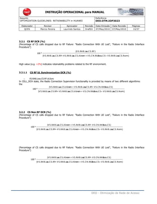 Alex optimization guidelines - retainability huawei - rev.01