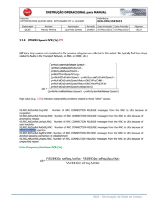 Alex optimization guidelines - retainability huawei - rev.01