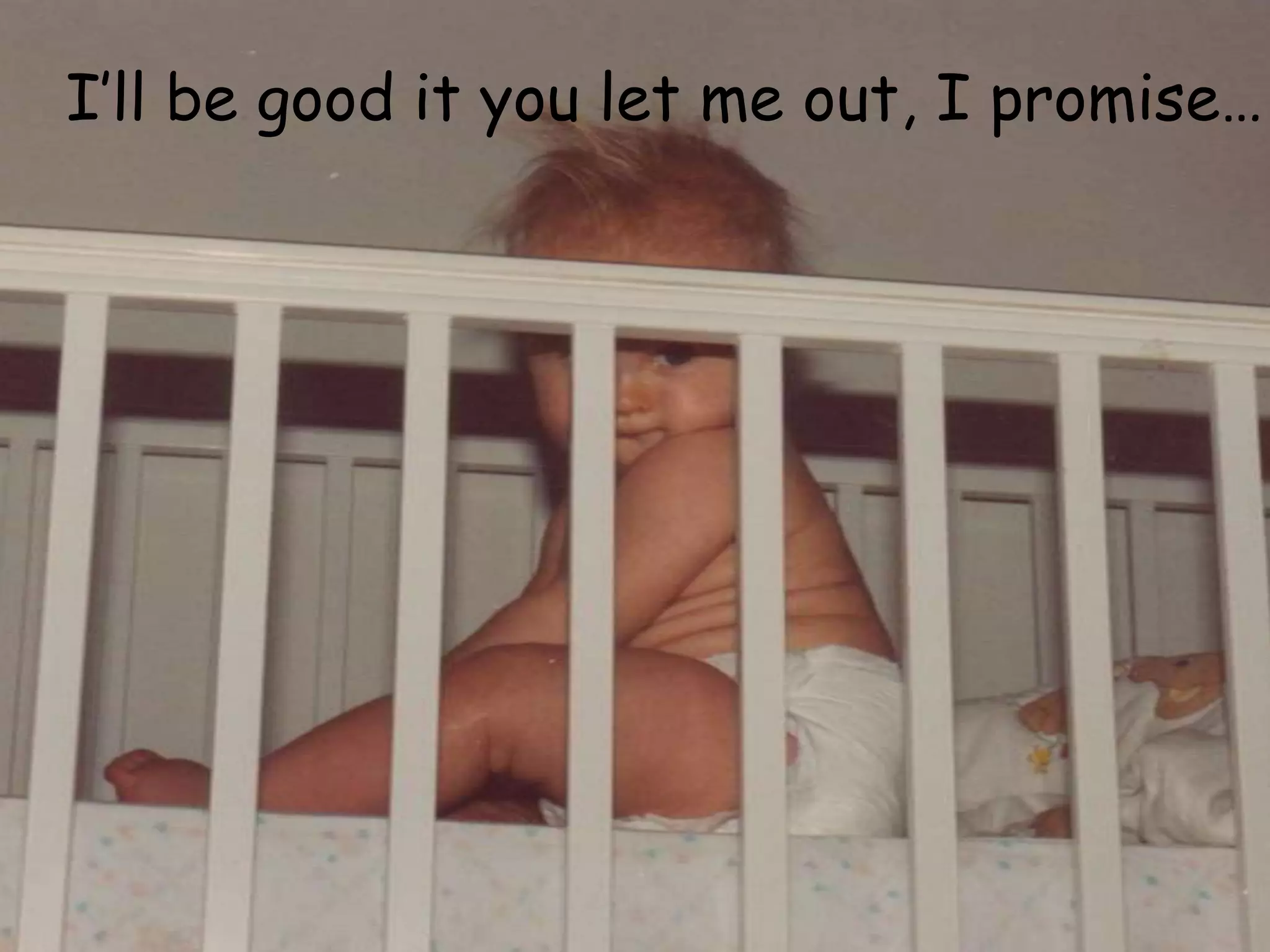I’ll be good it you let me out, I promise…