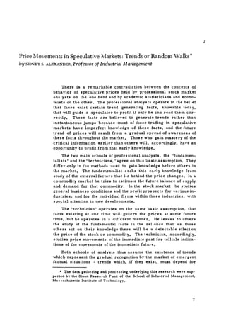 Price Movements in Speculative Markets: Trends or Random Walks
