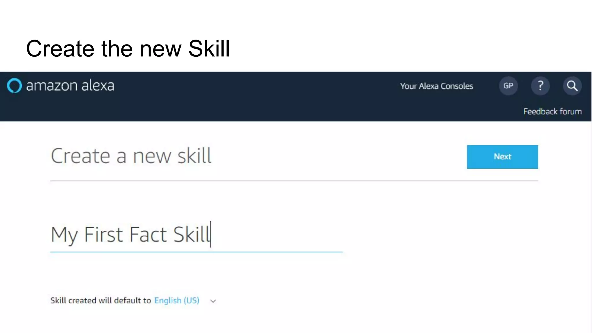 Create the new Skill
 