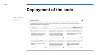 Deployment of the code
 