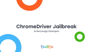 ChromeDriver Jailbreak
Александр Баяндин
 