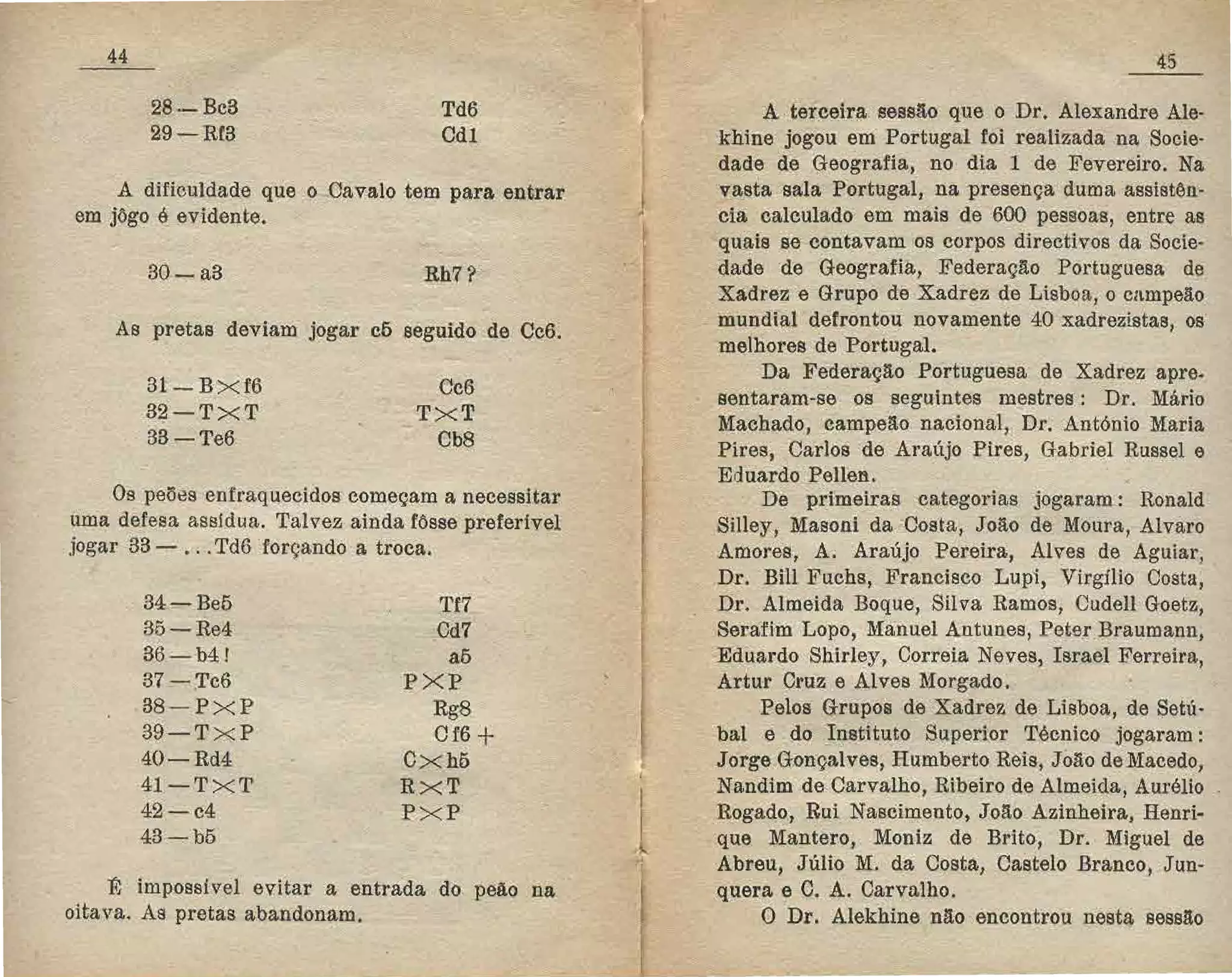 Alexander alekhine campeão mundial em portugual