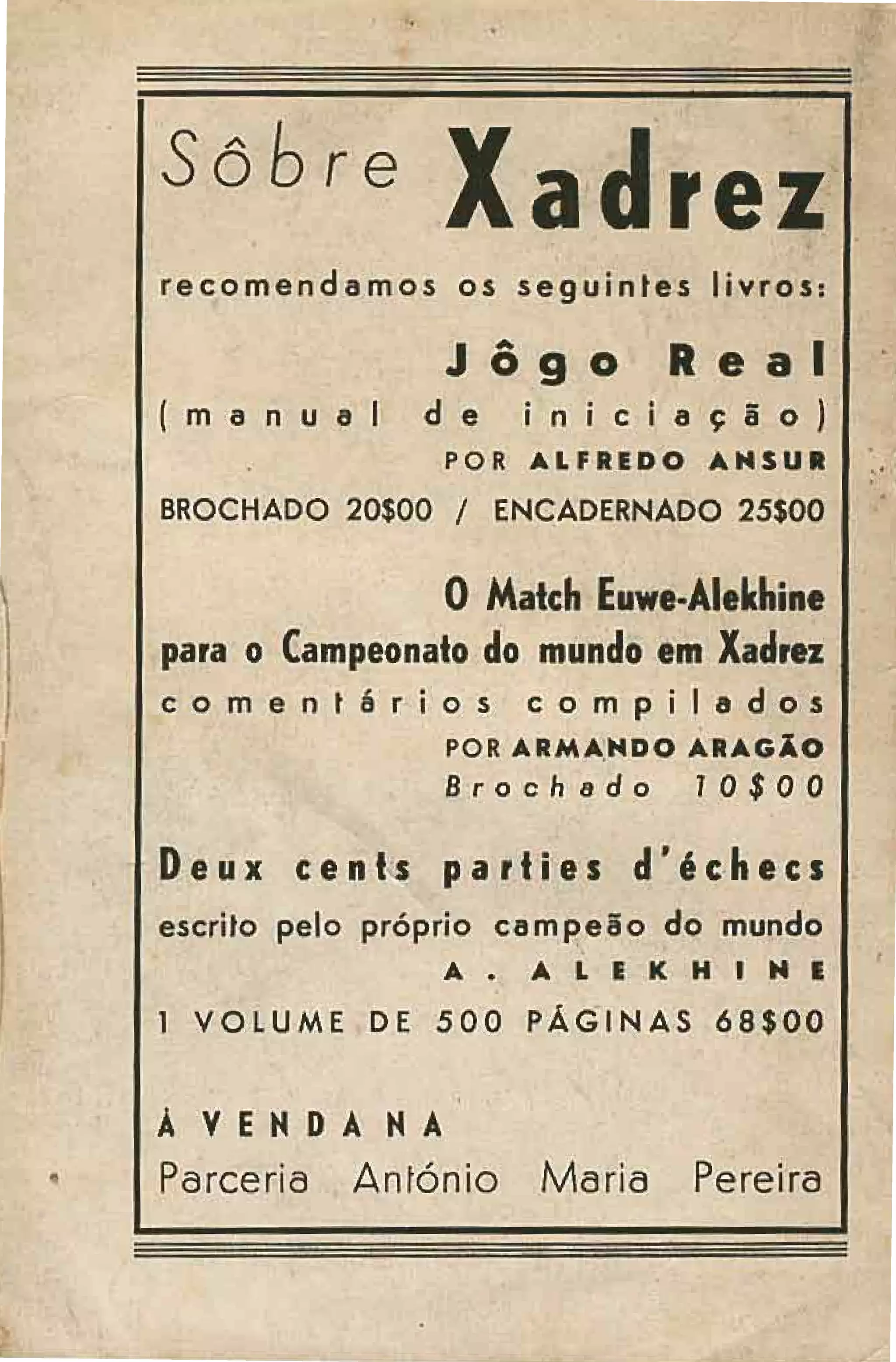 Alexander alekhine campeão mundial em portugual