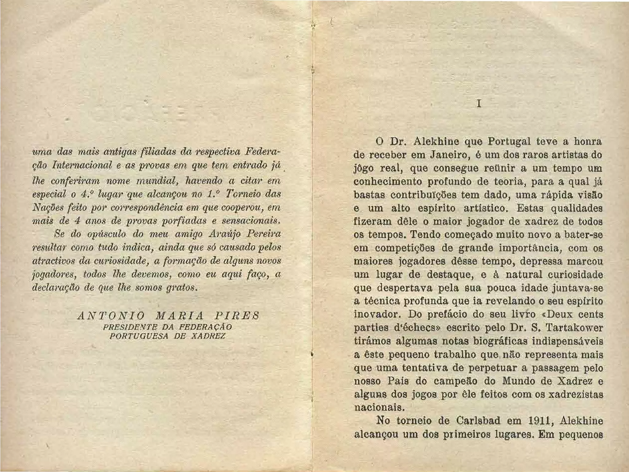 Alexander alekhine campeão mundial em portugual