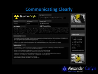 Communicating Clearly
 