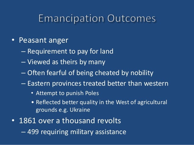 the emancipation of serfs in 1861 Definition of emancipation definition of emancipation in english: ‘the emancipation of the serfs in 1861 left the countryside in deep poverty. the emancipation of serfs in 1861 Definition of emancipation definition of emancipation in english: ‘the emancipation of the serfs in 1861 left the countryside in deep poverty.