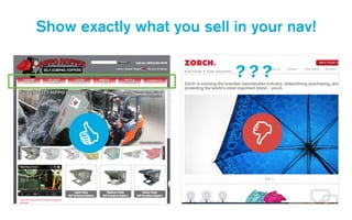 Show exactly what you sell in your nav!
? ? ?
 