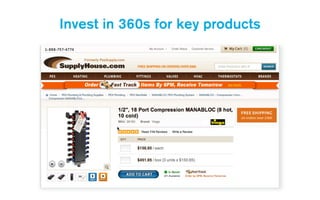 Invest in 360s for key products
 