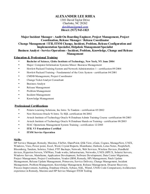 problem management resumes