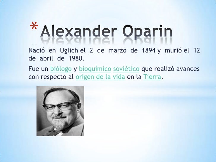 EL ORIGEN DE LA VIDA OPARIN ALEXANDER PDF