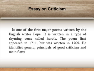 Essay on Criticism