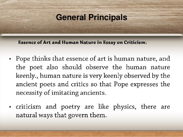 Essay on critisism