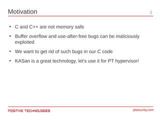 KASan in a Bare-Metal Hypervisor | PDF