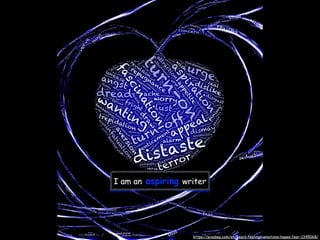 I am an aspiring writer
https://pixabay.com/en/heart-feelings-emotions-hopes-fear-1345068/
 