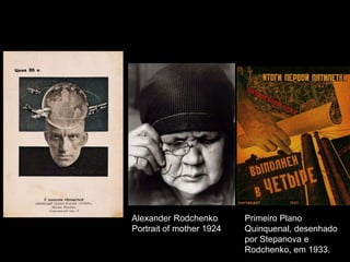 Alexander Rodchenko       Primeiro Plano
Portrait of mother 1924   Quinquenal, desenhado
                          por Stepanova e
                          Rodchenko, em 1933.
 