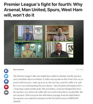 Premier League's fight for fourth: Why Arsenal, Man United, Spurs, West Ham will, won't do it