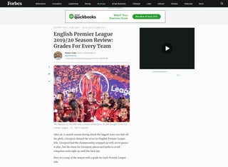 English Premier League grades for every team