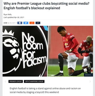 Why premier league clubs boycotting social media? English football's