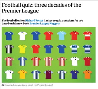 Football quiz: three decades of the Premier League