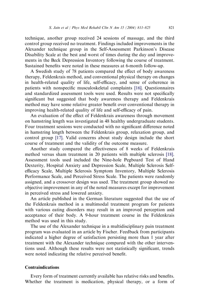 Alexander Technique And Feldenkrais Method Pdf Physical Therapy