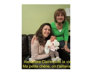 Alexandra Claire toute la vie
Ma petite chérie, on t’aimera
 