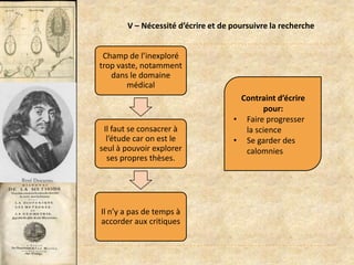 IV - MétaphysiquePremier principe inébranlable « Je pense donc je suis »