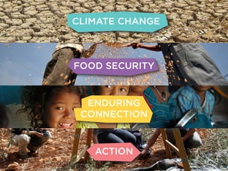CLIMATE CHANGE
FOOD SECURITY
ENDURING
CONNECTION
ACTION
 