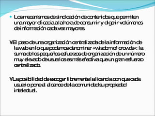  Lo m c nis o d s ic c n d c nte o q p rm n
    s e a m s e ind a ió e o nid s ue e ite
 unam yo e a iaalaho d c ns ir y d e vo e s
      a r fic c     ra e o um     ig rir lúm ne
 d info a ió c d ve m yo s
  e    rm c n a a z a re .

•El p s d unao a c n c ntra d d lainfo a ió d
     ao e     rg niza ió e liza a e   rm c n e
 law be loq p d m sd no ina «w d mo c w s la
      e n    ue o e o e m r is o f ro d »:
 s ad lo p q ño e fue sd o a c n d un núm ro
  um e s e ue s s rzo e rg niza ió e         e
 m e va od us rio e m se c
    uy le d e ua s s á fe tivaq un g n e fue
                                  ue  ra s rzo
 c ntra d .
   e liza o

•Lap s ilid dd e c g r lib m ntelalic nc c n q c d
     o ib a e s o e re e             e ia o ue a a
 us riop nea a a ed lac m a s p p d d
   ua     o l lc nc e o unid d u ro ie a
 inte c l.
     le tua
 