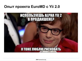 Опыт проекта EuroMD с Yii 2.0 
 