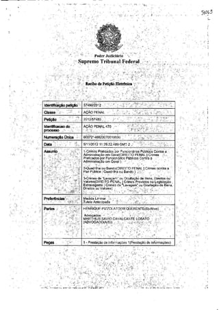 Joaquim Barbosa esconde processo dos demais Ministros