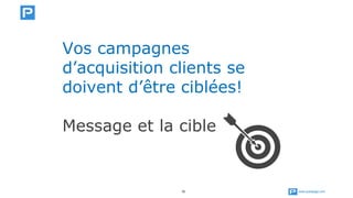 www.publipage.com35
Vos campagnes
d’acquisition clients se
doivent d’être ciblées!
Message et la cible
 