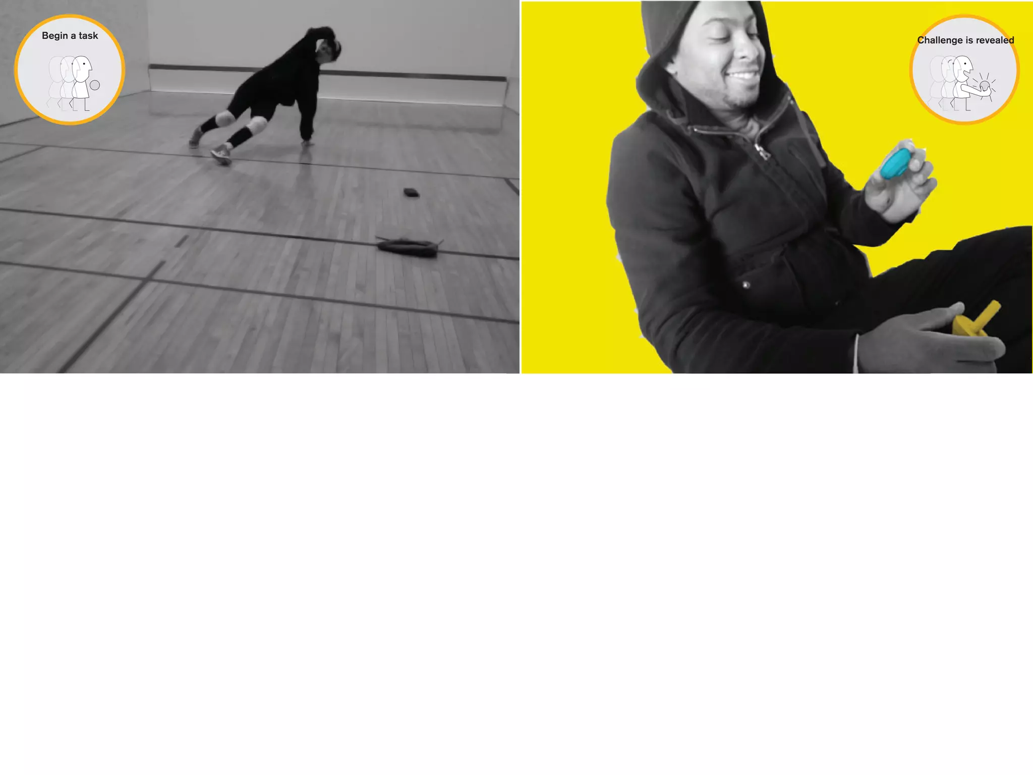 Begin a task   Challenge is revealed
 