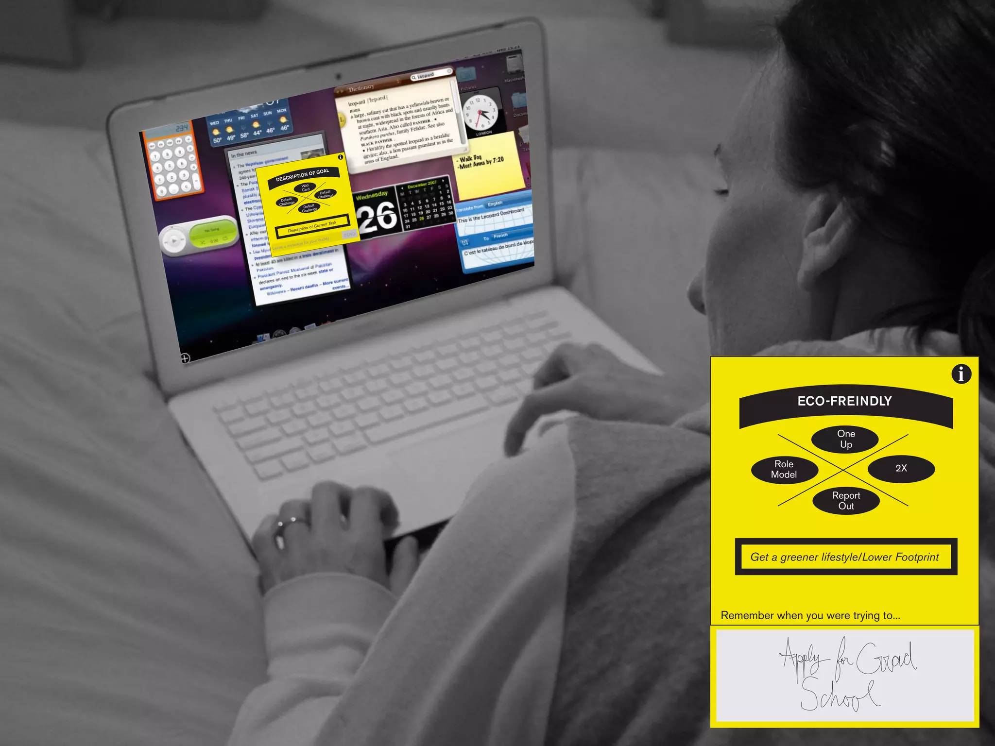 i

                          OA        L
           IPTIO   N OF G
 DE SCR
                  Wild
                  Card
                                Default e
                               Challeng
    Default e
   Challeng
                   Default e
                  Challeng


                                     Task
                          Current
                tion of
        Descrip
                                                SE N D
                                 ddy...
                     r your bu
      a mes sage fo
Leave




                                                                                                        i
                                                                          ECO-FREINDLY

                                                                                One
                                                                                Up

                                                                  Role                      2X
                                                                  Model

                                                                              Report
                                                                               Out




                                                              Get a greener lifestyle/Lower Footprint




                                                         Remember when you were trying to...
 