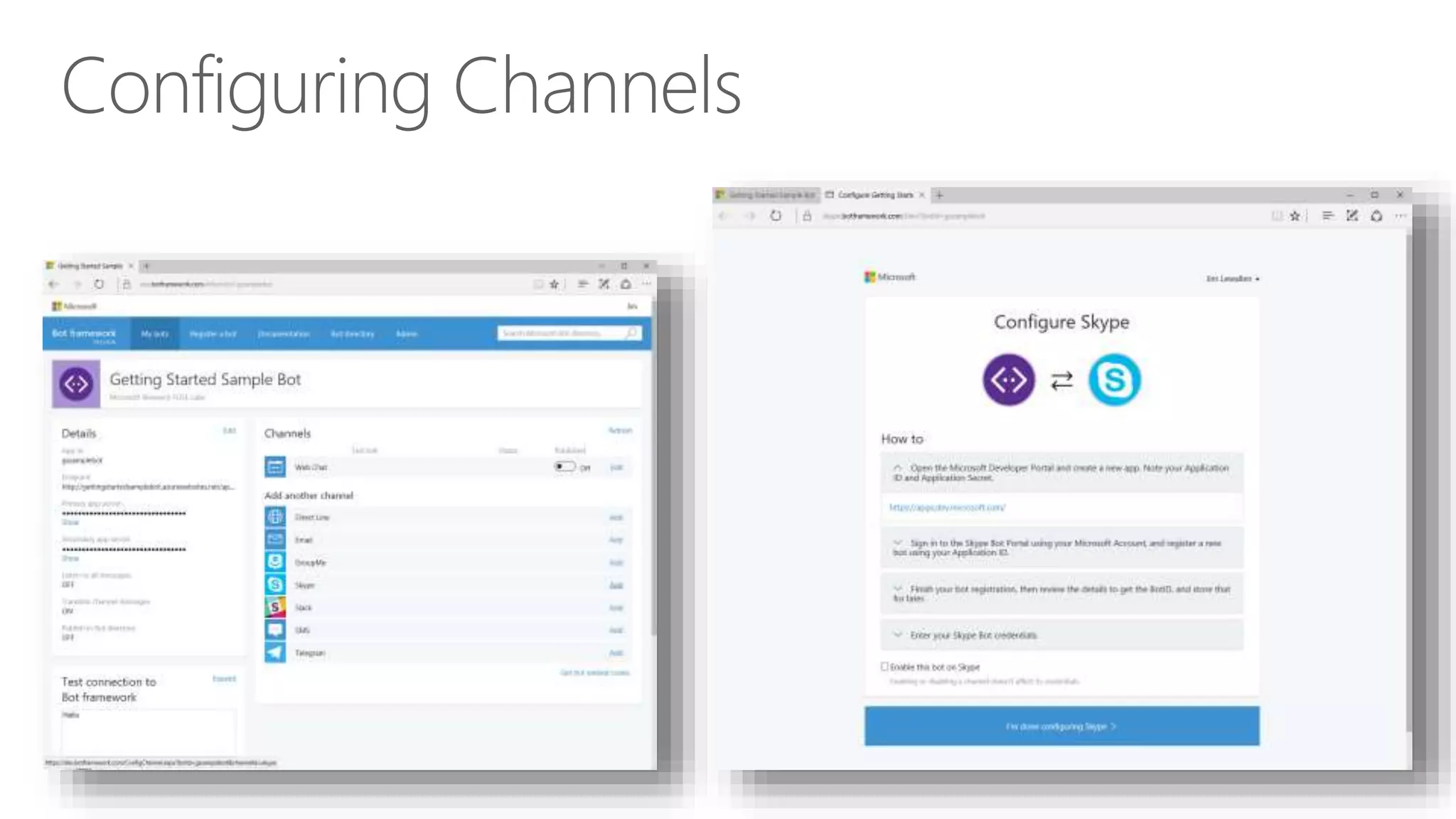 Configuring Channels
 