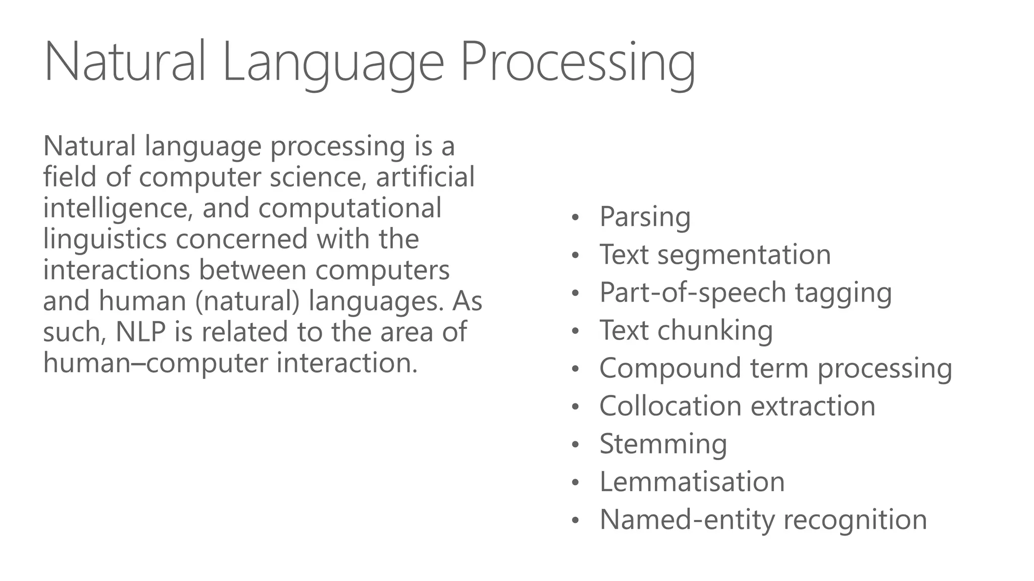 Natural Language Processing
 