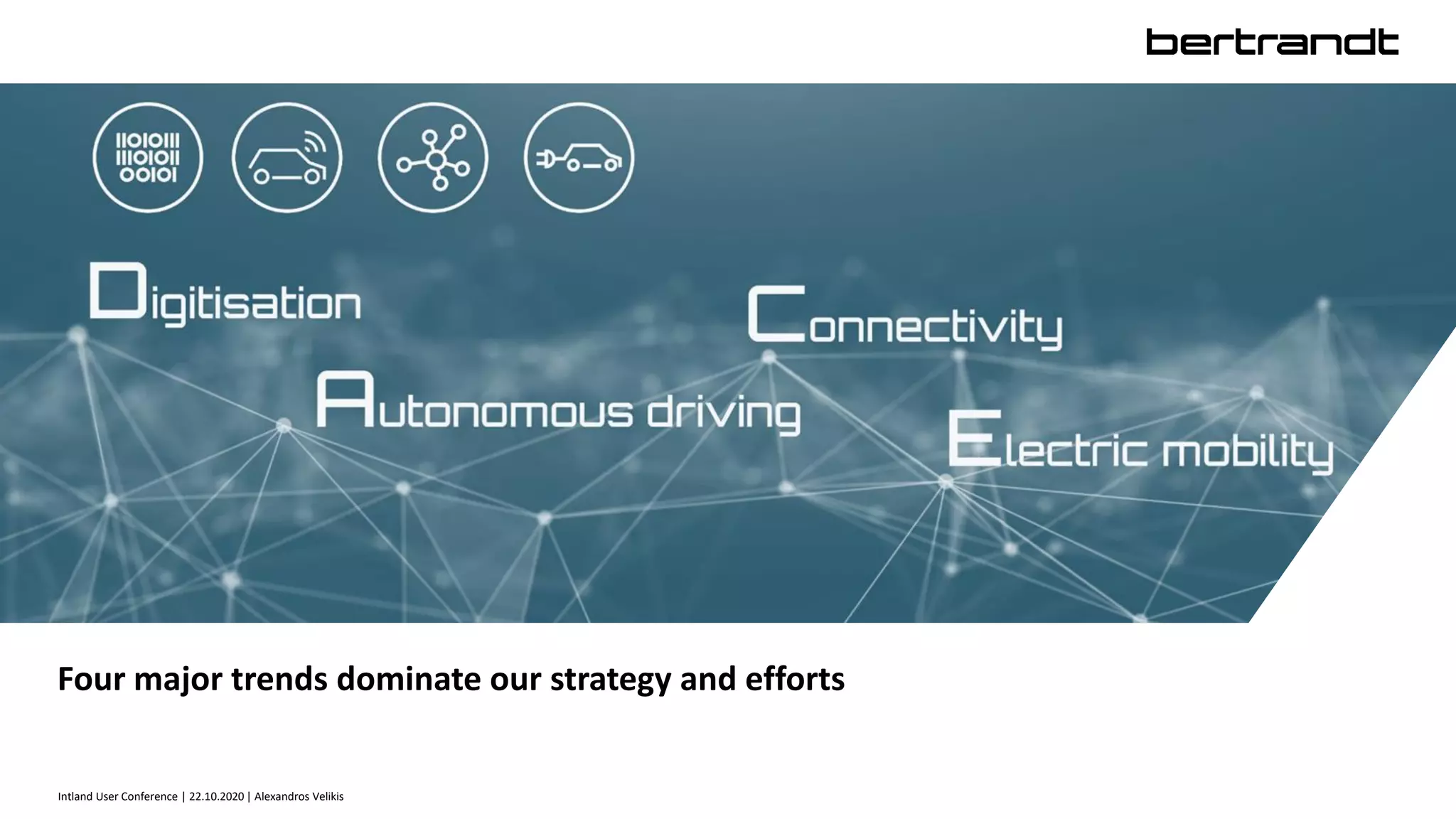 Four major trends dominate our strategy and efforts
Intland User Conference | 22.10.2020 | Alexandros Velikis
 