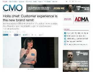 CMO.com.au Holla chief: Customer Experience is the new brand remit