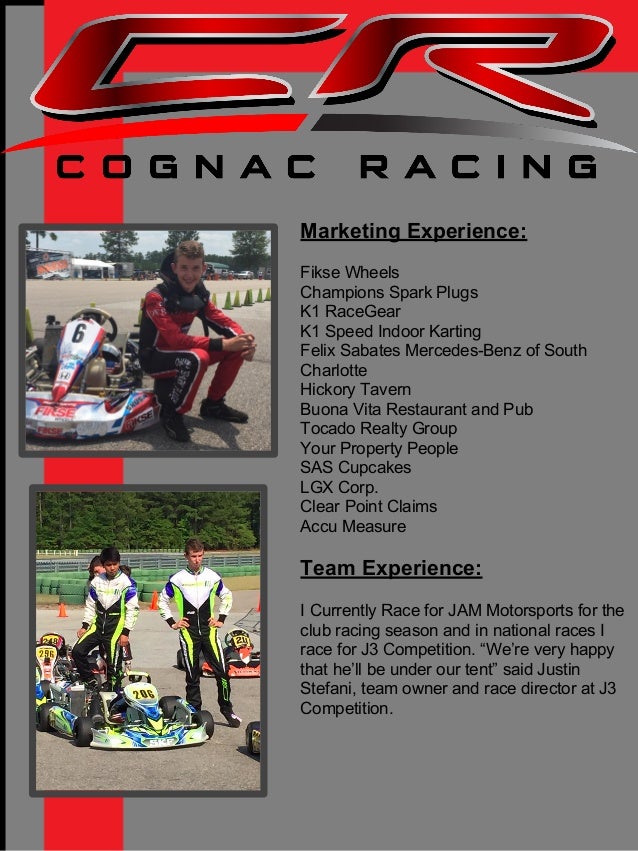 Alex Cognac Professional Race Driver Resume