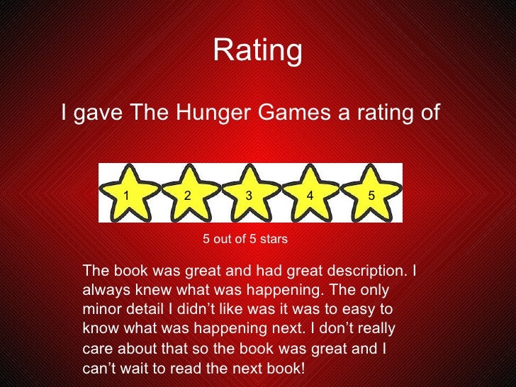 Book report on hunger games