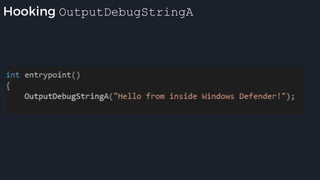 Hooking OutputDebugStringA
 