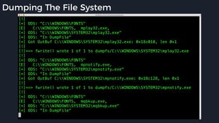 Dumping The File System
 